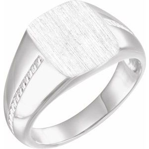 Sterling Silver 13x12 mm Rectangle Signet Ring - BN & CO JEWELRY