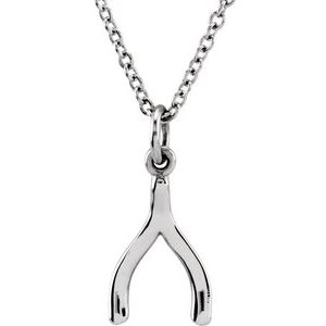 Sterling Silver Tiny PoshÂ® Wishbone 16-18" Necklace - BN & CO JEWELRY