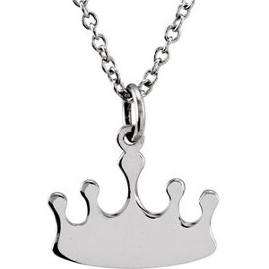 Sterling Silver Tiny PoshÂ® Crown 16-18" Necklace - BN & CO JEWELRY