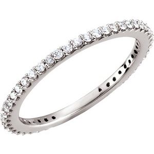 14K White 1/3 CTW Natural Diamond Band - BN & CO JEWELRY