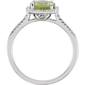 Sterling Silver Natural Peridot & .01 CTW Natural Diamond Ring - BN & CO JEWELRY