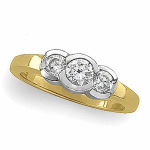 14K Yellow/White 3/4 CTW Diamond Three-Stone Anniversary Band - BN & CO JEWELRY