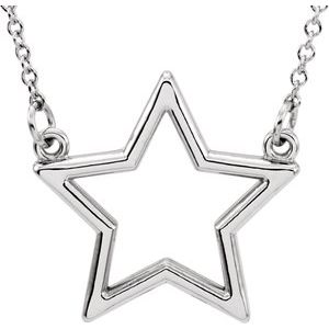 Sterling Silver Star 16" Necklace - BN & CO JEWELRY