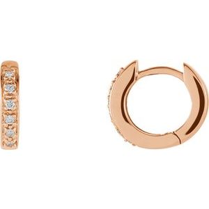 14K Rose 1/10 CTW Natural Diamond Huggie Earrings - BN & CO JEWELRY