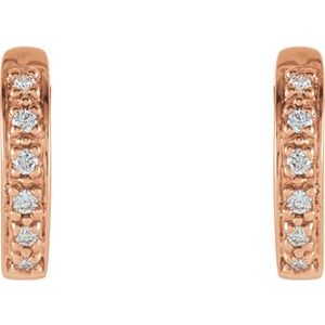 14K Rose 1/10 CTW Natural Diamond Huggie Earrings - BN & CO JEWELRY