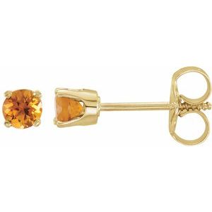 14K Yellow Imitation Citrine Youth Earrings - BN & CO JEWELRY