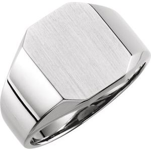 Sterling Silver 14x12 mm Octagon Signet Ring - BN & CO JEWELRY