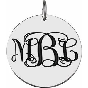 Sterling Silver 13 mm Engravable Disc Pendant - BN & CO JEWELRY