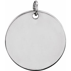 Sterling Silver 13 mm Engravable Disc Pendant - BN & CO JEWELRY