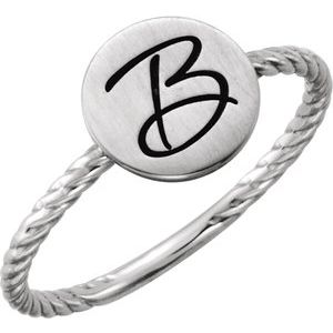 Continuum Sterling Silver Round Engravable Rope Ring - BN & CO JEWELRY