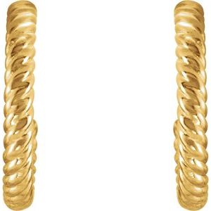 14K Yellow 12 mm Rope Hoop Earrings - BN & CO JEWELRY