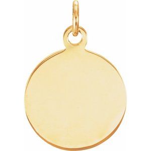 14K Yellow 12 mm Round Immaculate Conception Medal - BN & CO JEWELRY