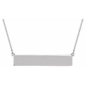 Sterling Silver Engravable Bar 16" Necklace - BN & CO JEWELRY