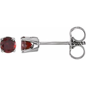 Sterling Silver Imitation Mozambique Garnet Youth Earrings - BN & CO JEWELRY