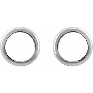 14K White Circle Earrings - BN & CO JEWELRY