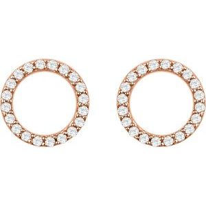 14K Rose 1/5 CTW Natural Diamond Circle Earrings - BN & CO JEWELRY
