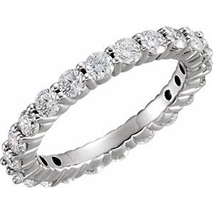 14K White 1 3/4 CTW Natural Diamond Eternity Band Size 8 - BN & CO JEWELRY