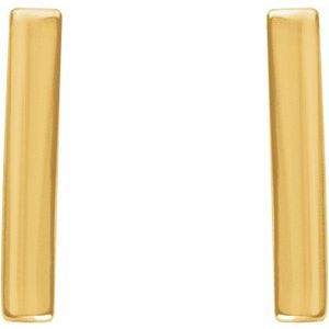 14K Yellow Vertical Bar Earrings - BN & CO JEWELRY