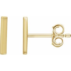 14K Yellow Vertical Bar Earrings - BN & CO JEWELRY