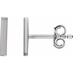 Platinum Vertical Bar Earrings - BN & CO JEWELRY