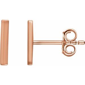 14K Rose Vertical Bar Earrings - BN & CO JEWELRY