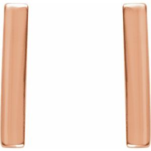 14K Rose Vertical Bar Earrings - BN & CO JEWELRY