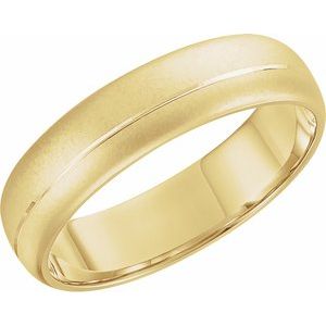 14K Yellow 6 mm Grooved Band with Beadblast Finish Size 8 - BN & CO JEWELRY
