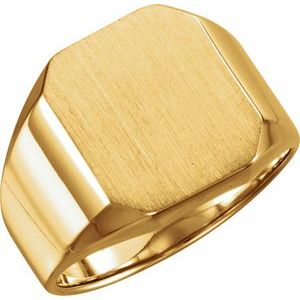 14K Yellow 16x14 mm Octagon Signet Ring - BN & CO JEWELRY