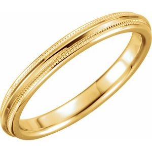 14K Yellow 2.5 mm Knife-Edge Band with Milgrain Size 5 - BN & CO JEWELRY