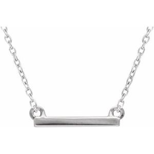 Sterling Silver 18x1.5 mm Petite Bar 16-18" Necklace - BN & CO JEWELRY