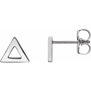 14K White Triangle Earrings - BN & CO JEWELRY