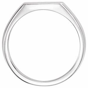 Platinum 15x12 mm Rectangle Signet Ring - BN & CO JEWELRY