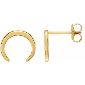 14K Yellow Crescent Earrings - BN & CO JEWELRY