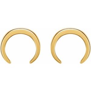 14K Yellow Crescent Earrings - BN & CO JEWELRY