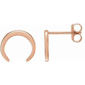 14K Rose Crescent Earrings - BN & CO JEWELRY