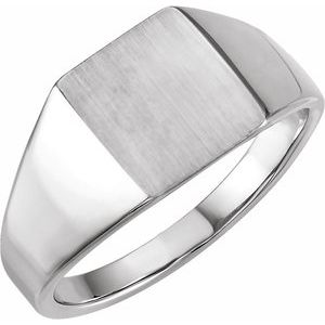 Sterling Silver 12x10 mm Rectangle Signet Ring - BN & CO JEWELRY