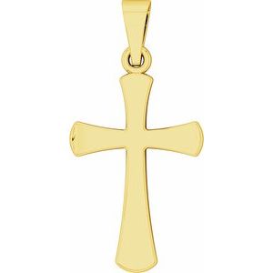 14K Yellow 19.3x11.4 mm Cross Pendant - BN & CO JEWELRY