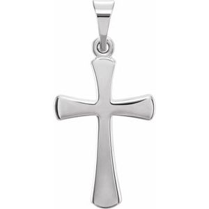 14K White 19.3x11.4 mm Cross Pendant - BN & CO JEWELRY