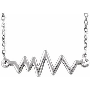 Sterling Silver Heartbeat 16-18" Necklace - BN & CO JEWELRY