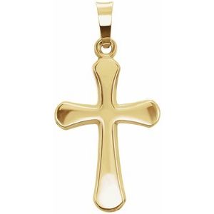 14K Yellow 20x13.8 mm Cross Pendant - BN & CO JEWELRY