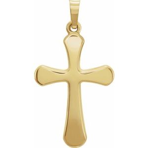 14K Yellow 23.5x16.6 mm Cross Pendant - BN & CO JEWELRY