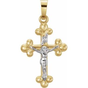 14K Yellow & White Crucifix Pendant - BN & CO JEWELRY