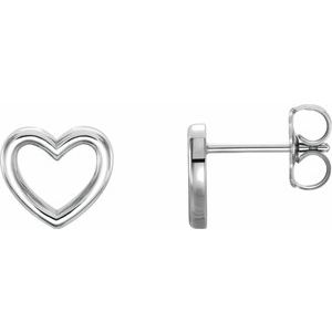 Sterling Silver 8.7x8 mm Heart Earrings - BN & CO JEWELRY