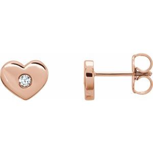 14K Rose .06 CTW Natural Diamond Heart Earrings - BN & CO JEWELRY