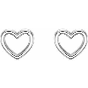 Sterling Silver 8.7x8 mm Heart Earrings - BN & CO JEWELRY