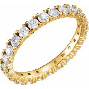 14K Yellow 1 1/3 CTW Natural Diamond Eternity Band Size 4.5 - BN & CO JEWELRY