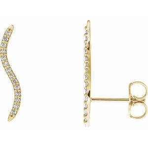 14K Yellow 1/6 CTW Natural Diamond Ear Climbers - BN & CO JEWELRY