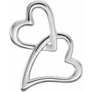 Sterling Silver Double Heart Slide Pendant - BN & CO JEWELRY