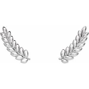 Sterling Silver Petite Leaf Ear Climbers - BN & CO JEWELRY