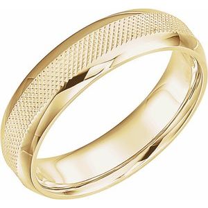 14K Yellow 6 mm Knurl Design Band Size 9 - BN & CO JEWELRY